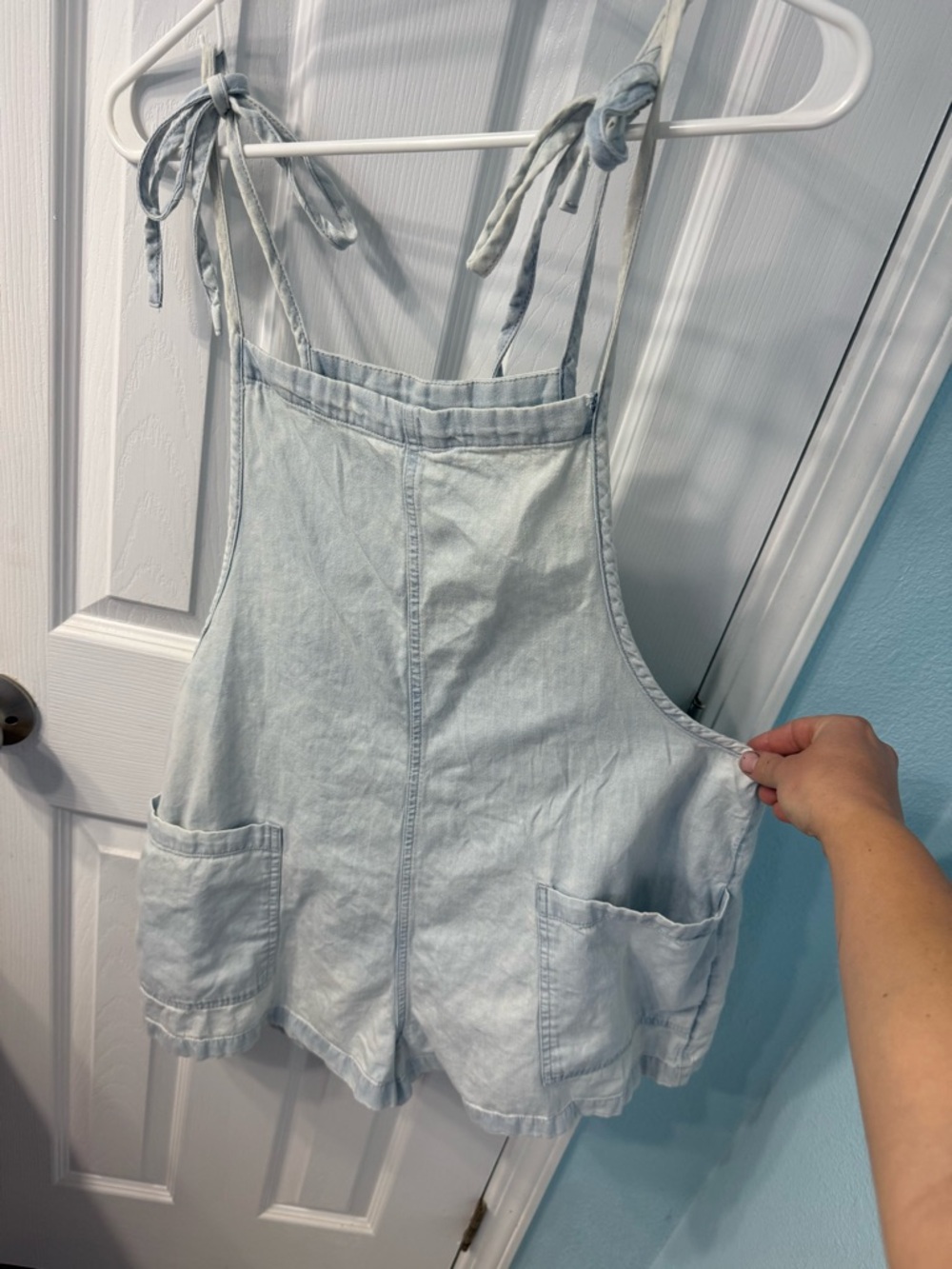 Aerie Denim Tie-Strap Romper